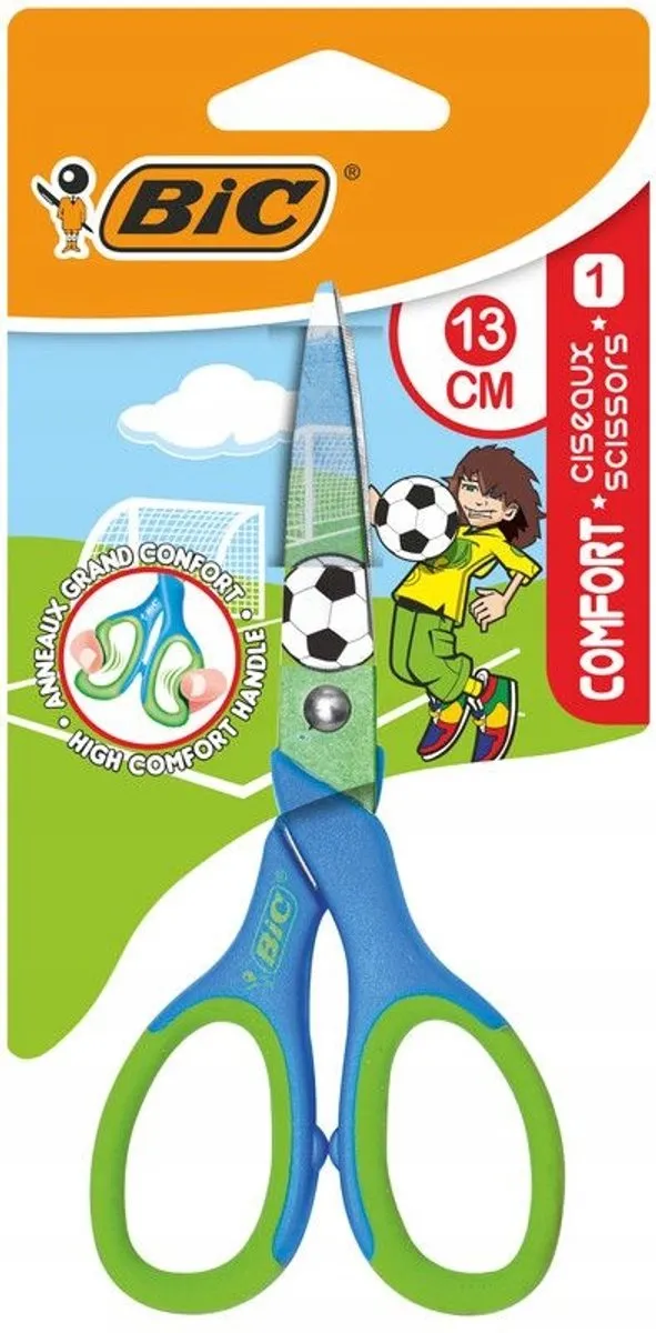 Bic Kinderschaar 13cm - Blauw/ Groen