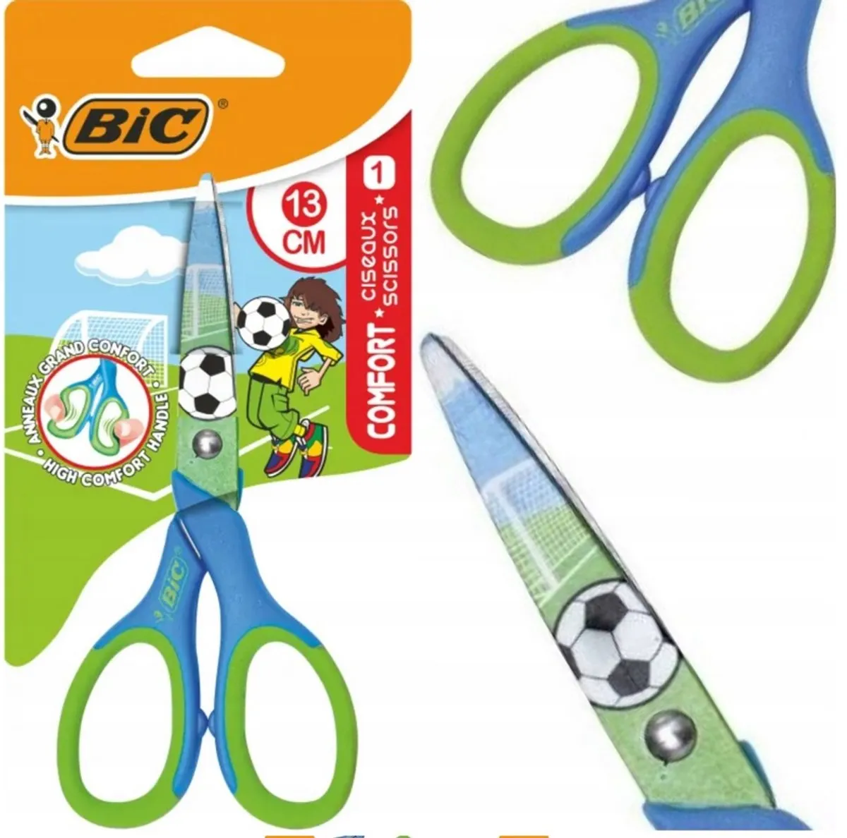 Bic Kinderschaar 13cm - Blauw/ Groen