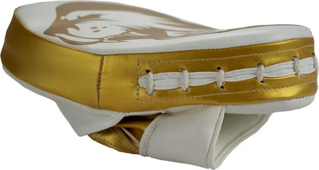 Super Pro Combat Gear Handpads Curved PU - Wit/Goud