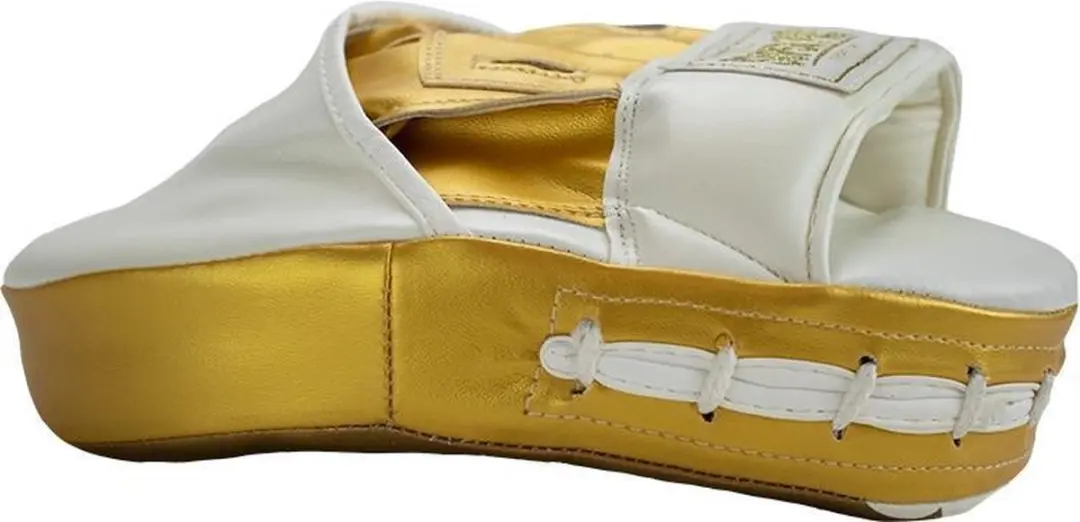 Super Pro Combat Gear Handpads Curved PU - Wit/Goud
