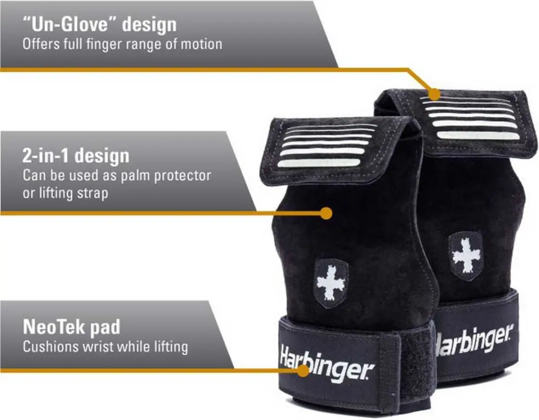 Harbinger Lifting Grip M/L - 2 Stuks - Zwart