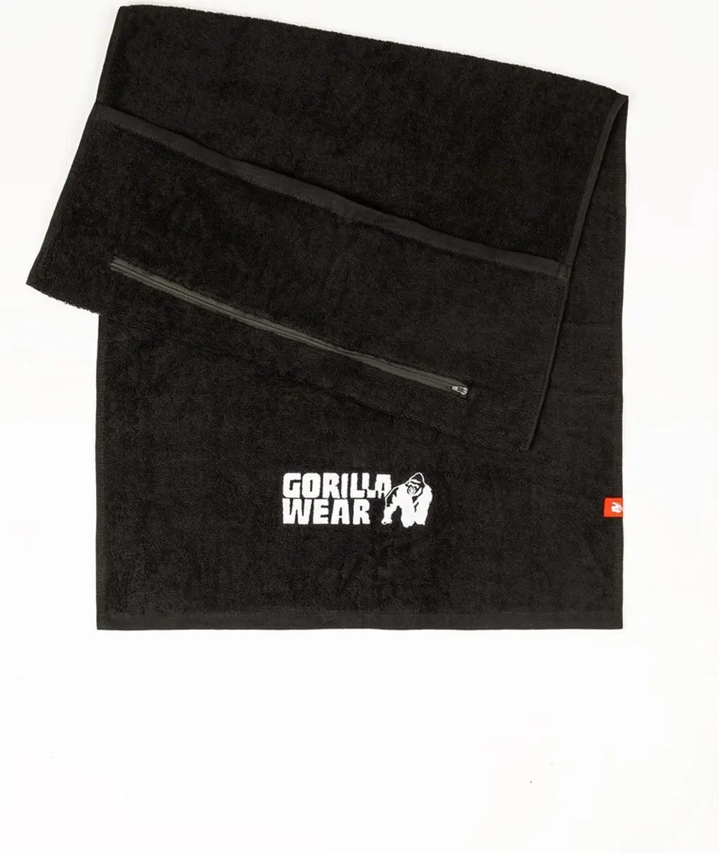 Gorilla Wear Zip Pocket Handdoek - Zwart - afbeelding 3 van 6