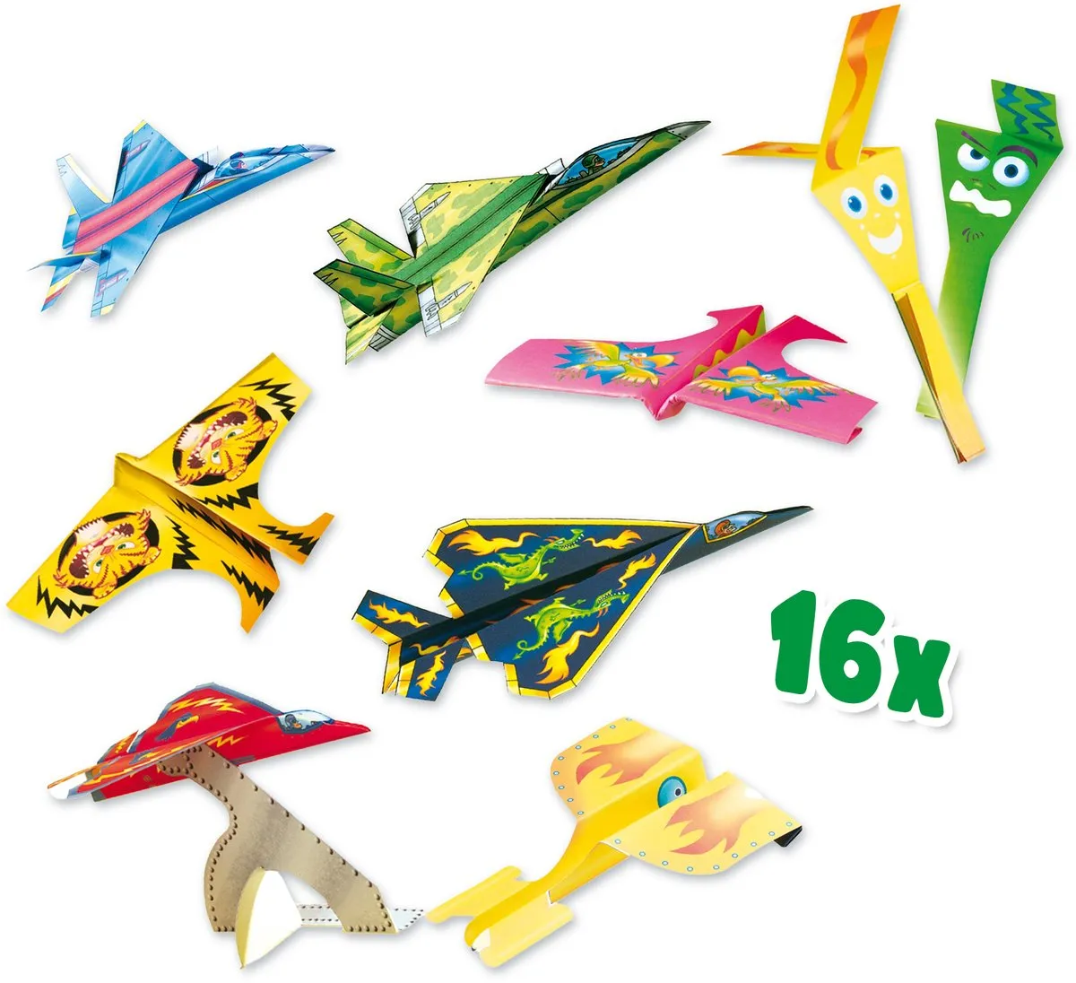 SES Creative Vliegtuigjes Vouwen Knutselset - 16 Stuks