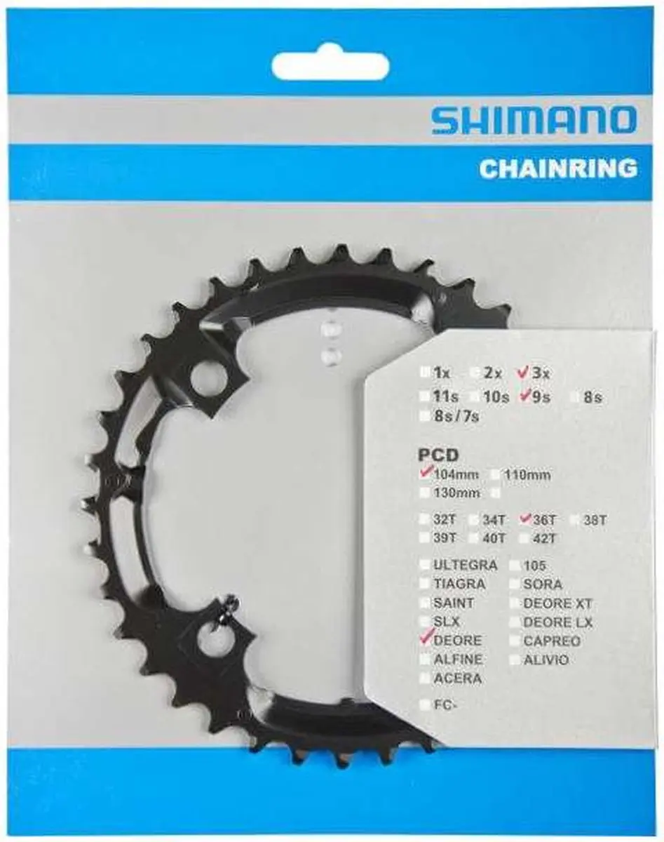 Shimano Deore FC-M590 Kettingblad 36T - Zwart