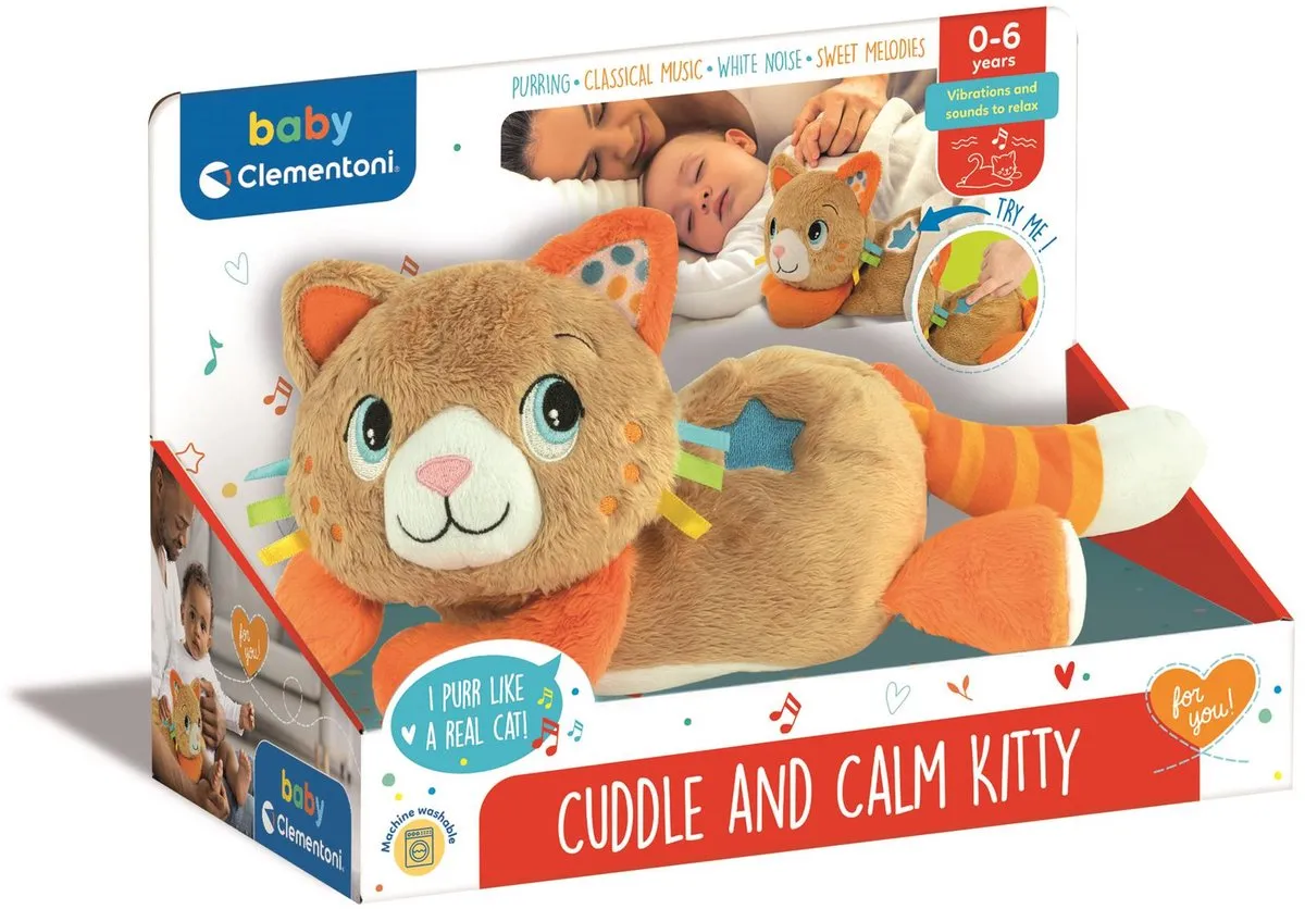 Clementoni Ron Ron Calming Cat Knuffelkat Blauw