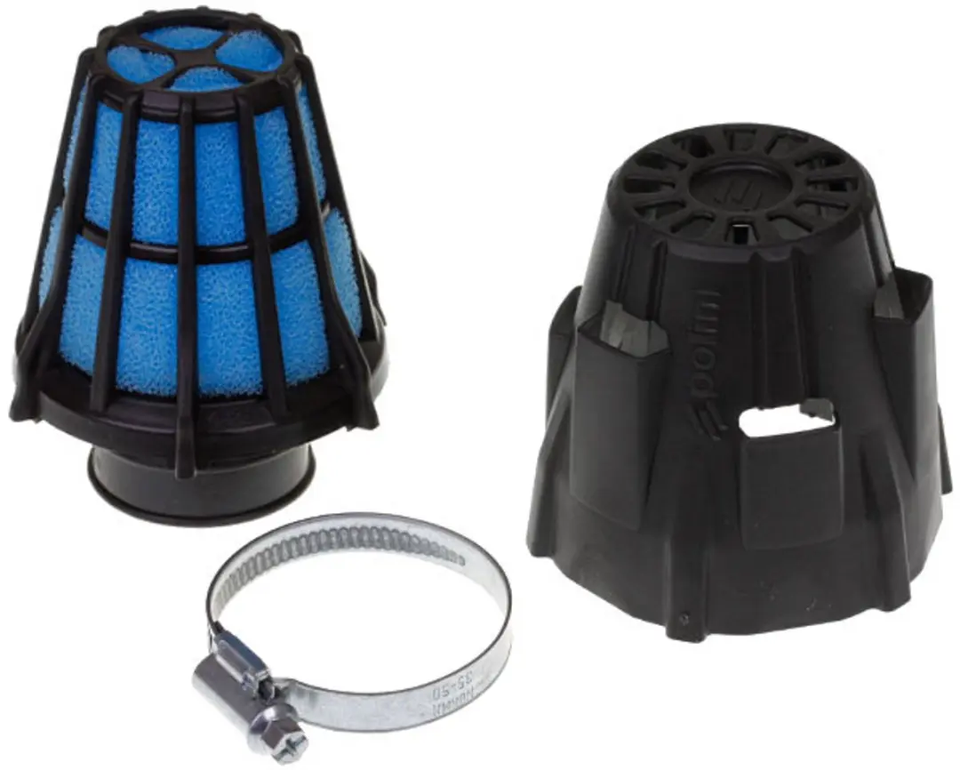 Luchtfilter Polini Blue Air Box 32mm recht