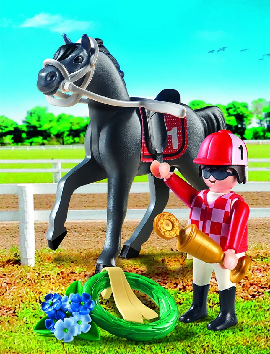 Playmobil Jockey met Paard 9261 - Multicolor - afbeelding 2 van 6