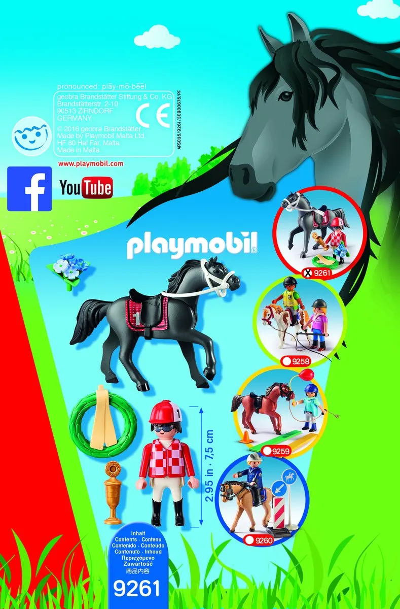 Playmobil Jockey met Paard 9261 - Multicolor - afbeelding 3 van 6