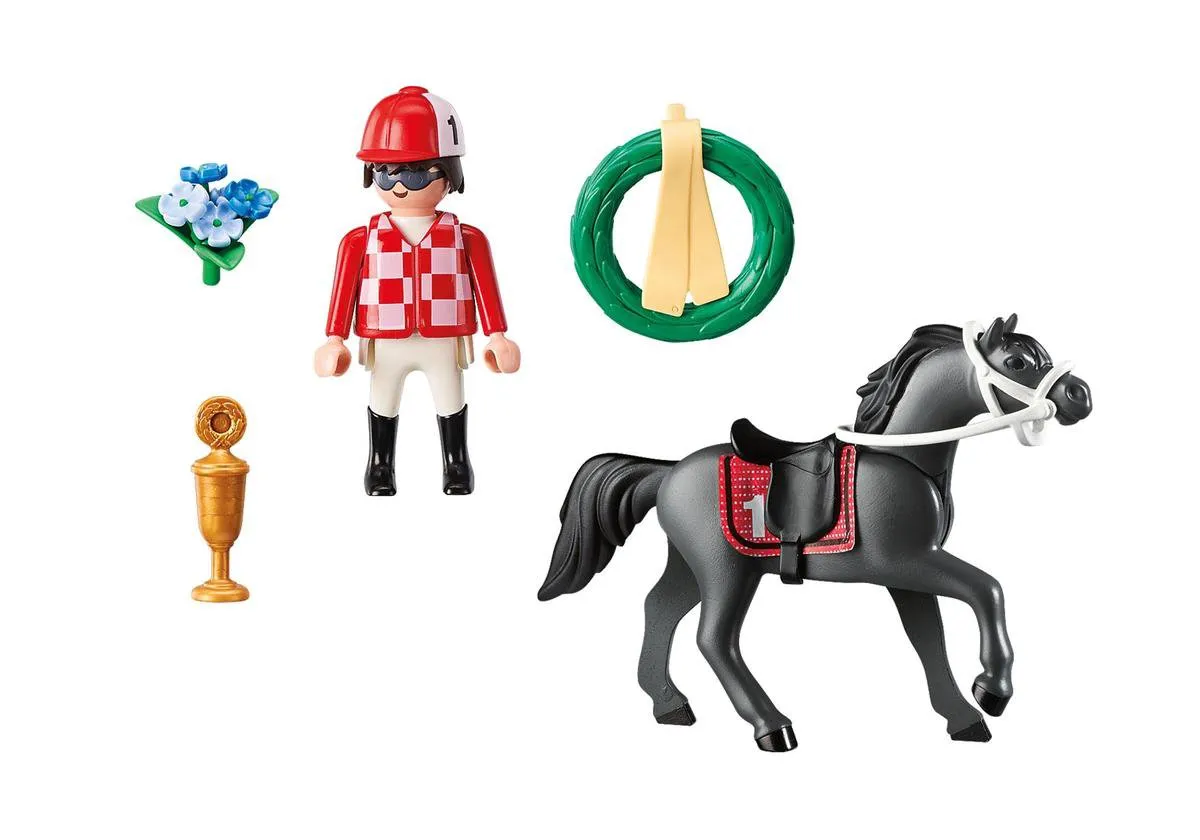Playmobil Jockey met Paard 9261 - Multicolor - afbeelding 5 van 6