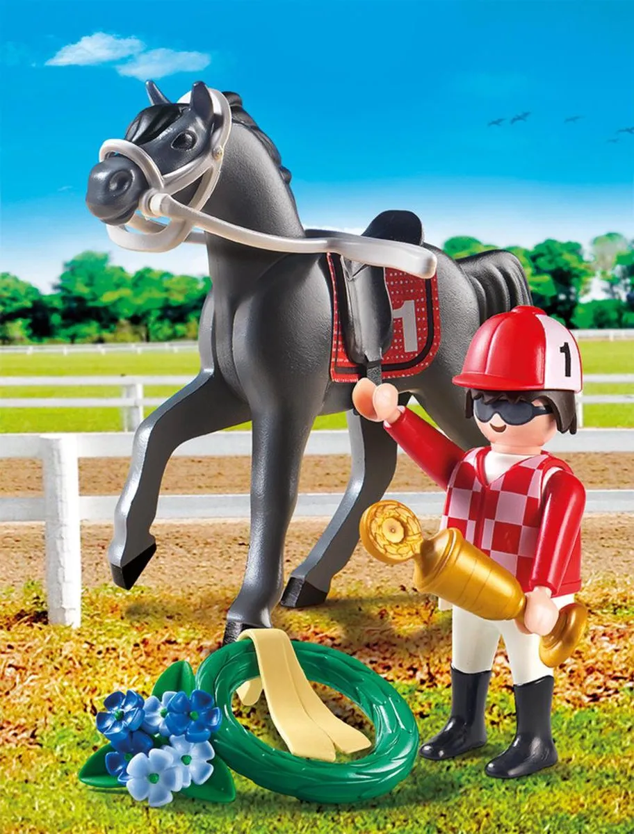 Playmobil Jockey met Paard 9261 - Multicolor - afbeelding 6 van 6