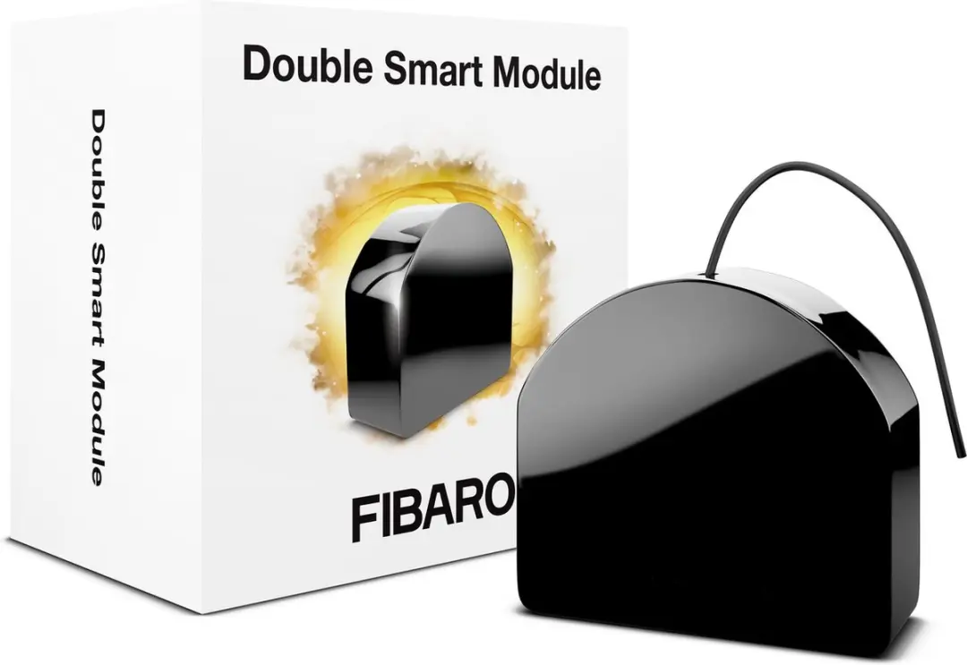Fibaro Double Smart Module Z-Wave Plus - Potentiaalvrij - Zwart - afbeelding 2 van 6
