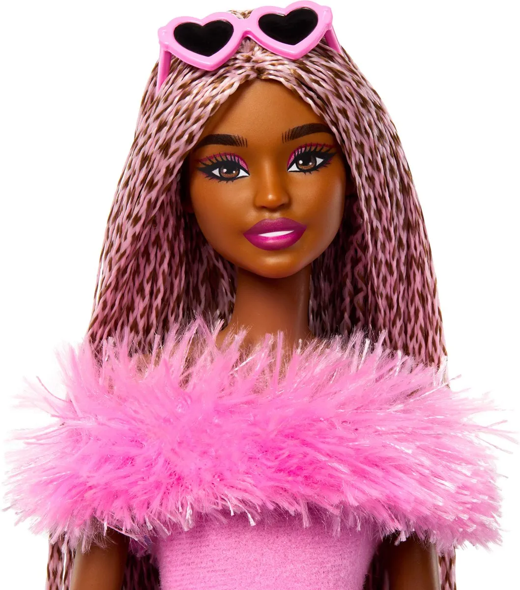 Barbie Deluxe Stijl Pop - Zachtroze set met namaakbont