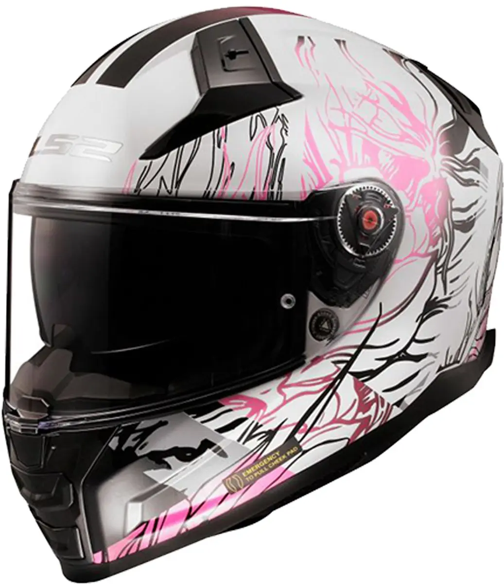 LS2 FF811 Vector II Darflo Glanzend Wit Roze Integraalhelm