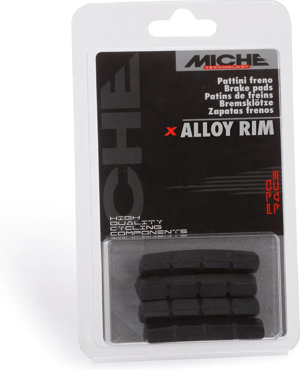 Miche Campa V-brake Remblokrubbers 55x11mm - 4 Stuks - Zwart