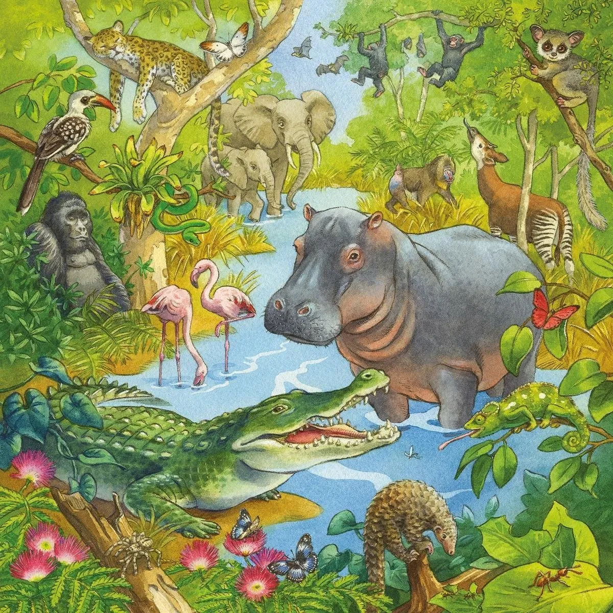 Ravensburger In het Oerwoud Puzzel - 3x49 Stuks - Multicolor - afbeelding 5 van 6