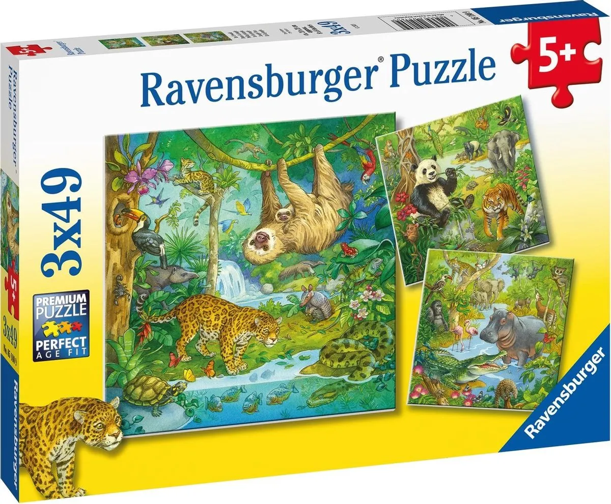 Ravensburger In het Oerwoud Puzzel - 3x49 Stuks - Multicolor - afbeelding 2 van 6