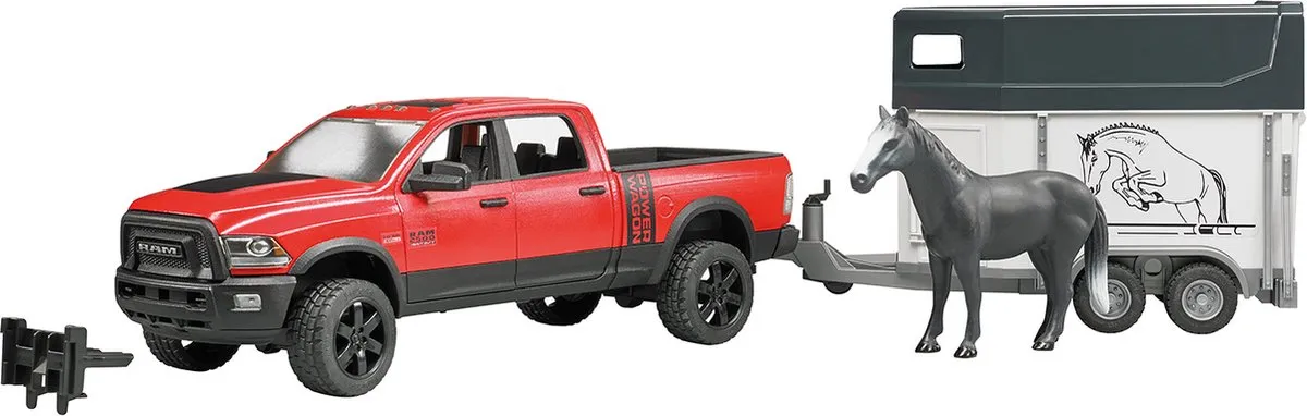 Bruder RAM Power Wagon met Paardenaanhanger 1:16