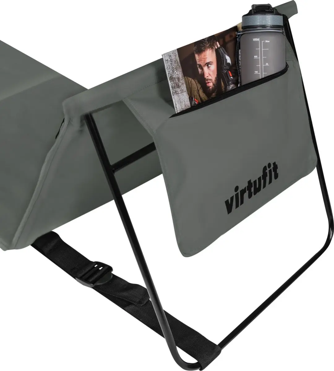 Virtufit Strandmat met Rugleuning 166cm - Grijs