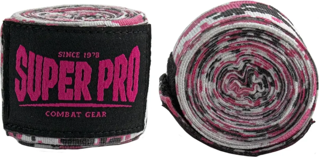 Super Pro Combat Gear Bandages Camo - 250cm - Roze/Zwart/Wit