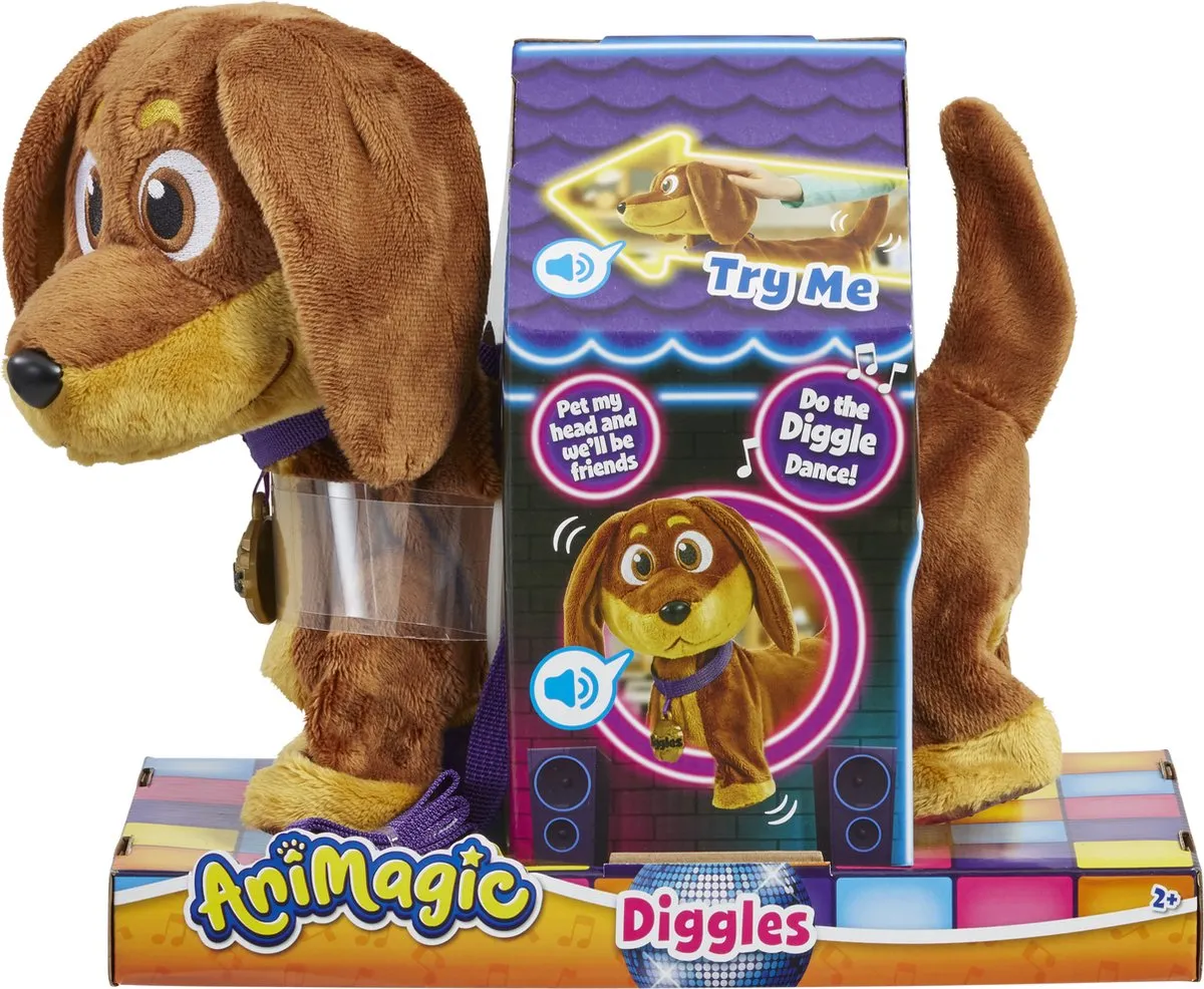 Goliath Animagic Diggles Knuffelhond - Multicolor