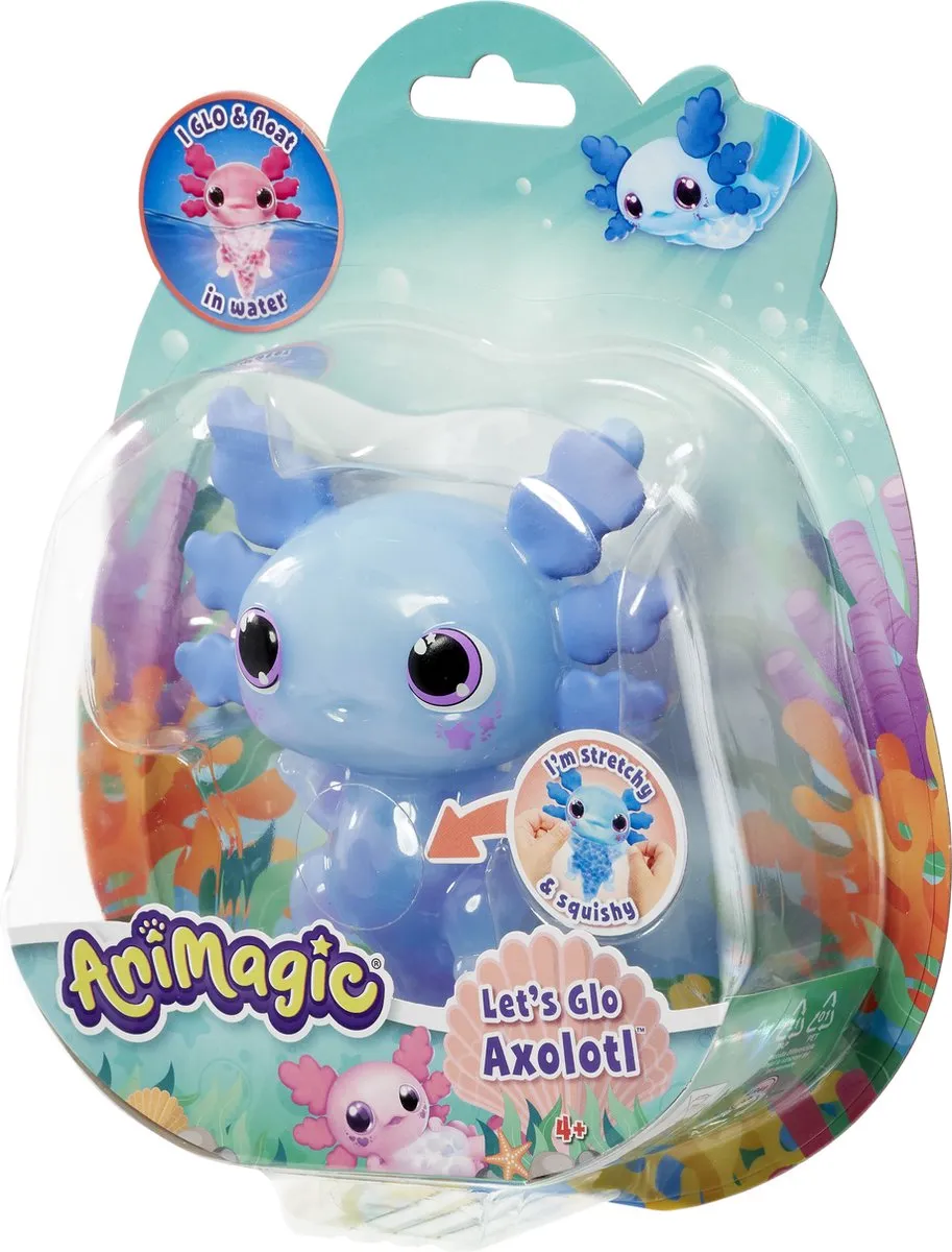 Goliath Animagic Let's Glo Axolotl Blauw Speelfiguur - 3x AAA
