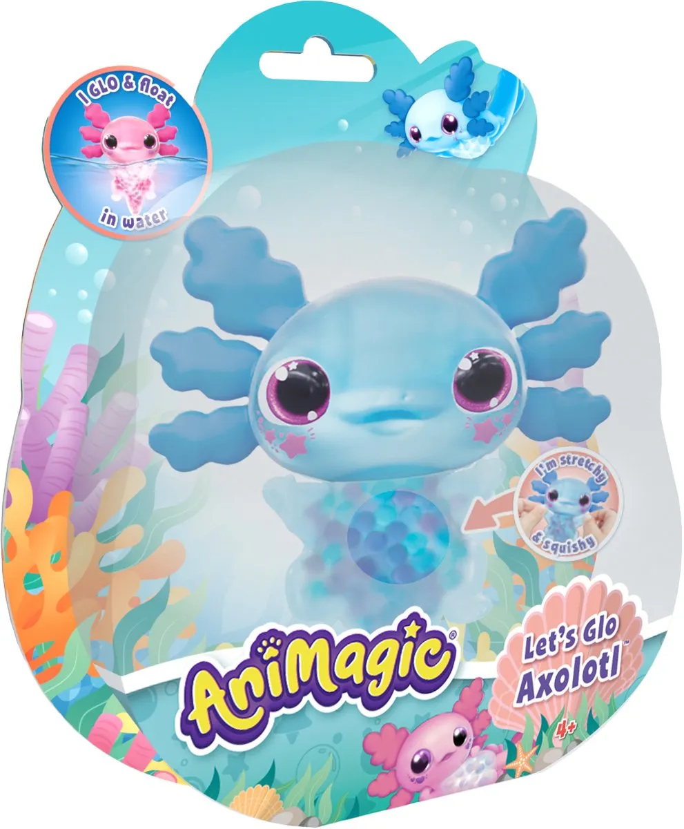 Goliath Animagic Let's Glo Axolotl Blauw Speelfiguur - 3x AAA - afbeelding 6 van 6