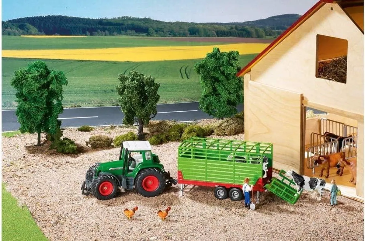 SIKU 2875 Veewagen met 2 Holstein-koeien - 1:32 - Groen