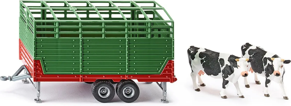 SIKU 2875 Veewagen met 2 Holstein-koeien