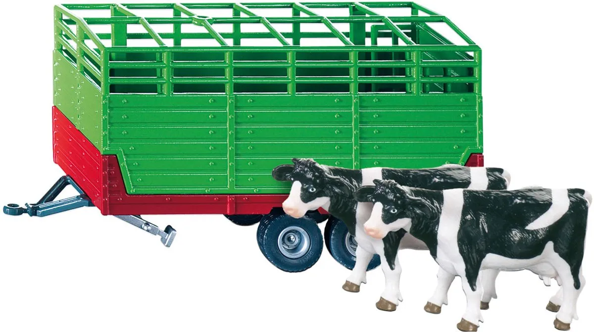 SIKU 2875 Veewagen met 2 Holstein-koeien - 1:32 - Groen