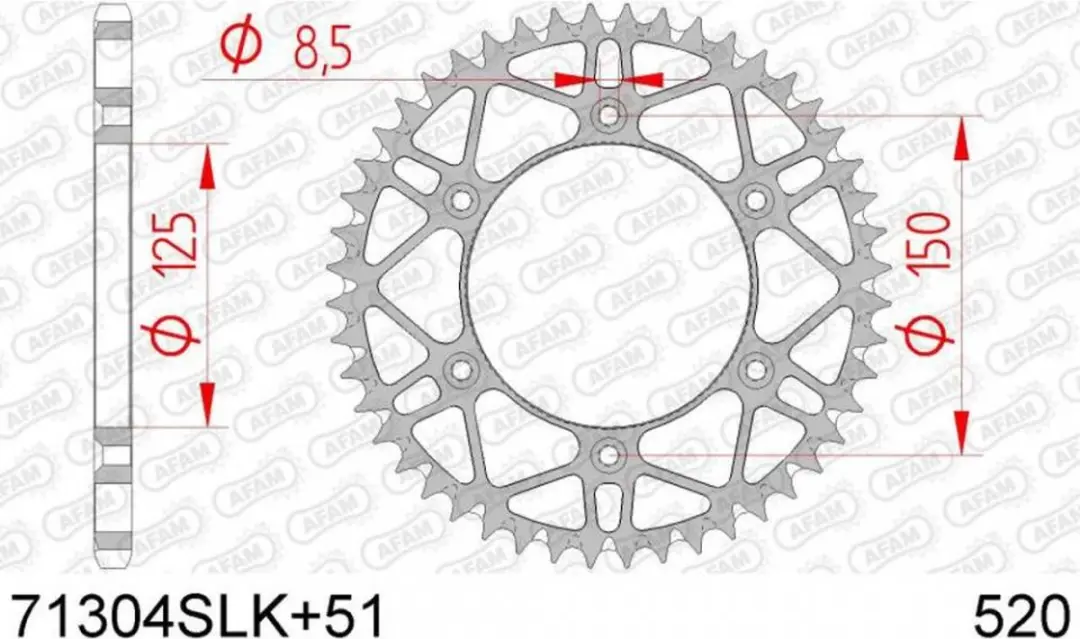 Couronne de transmission Afam pour Moto KTM 250 EXC Après 2023 Neuf