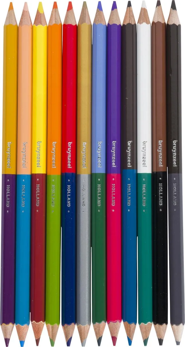 BRUYNZEEL Kids Twin Points Kleurpotloden - 12 Stuks - Assorti