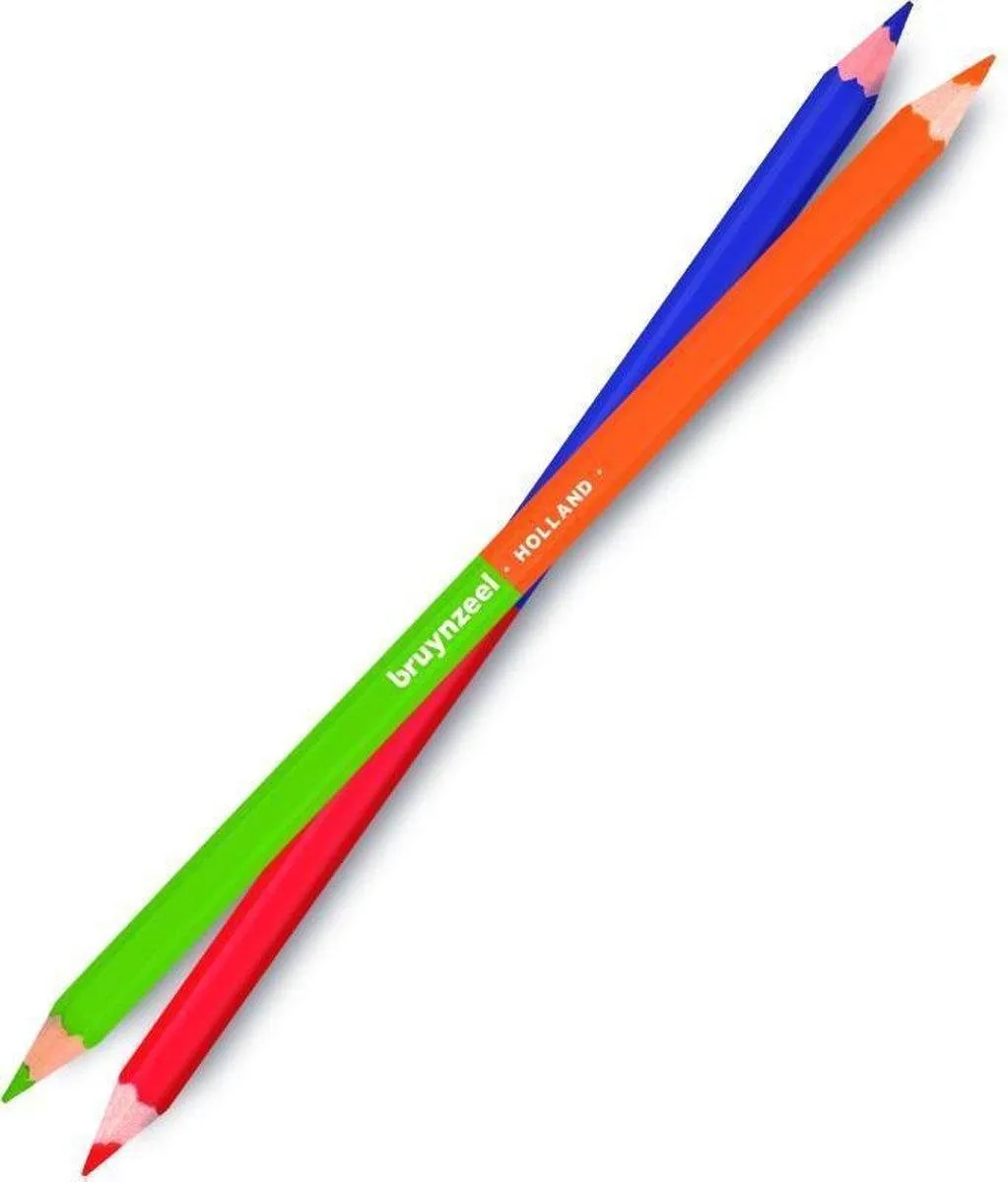 BRUYNZEEL Kids Twin Points Kleurpotloden - 12 Stuks - Assorti