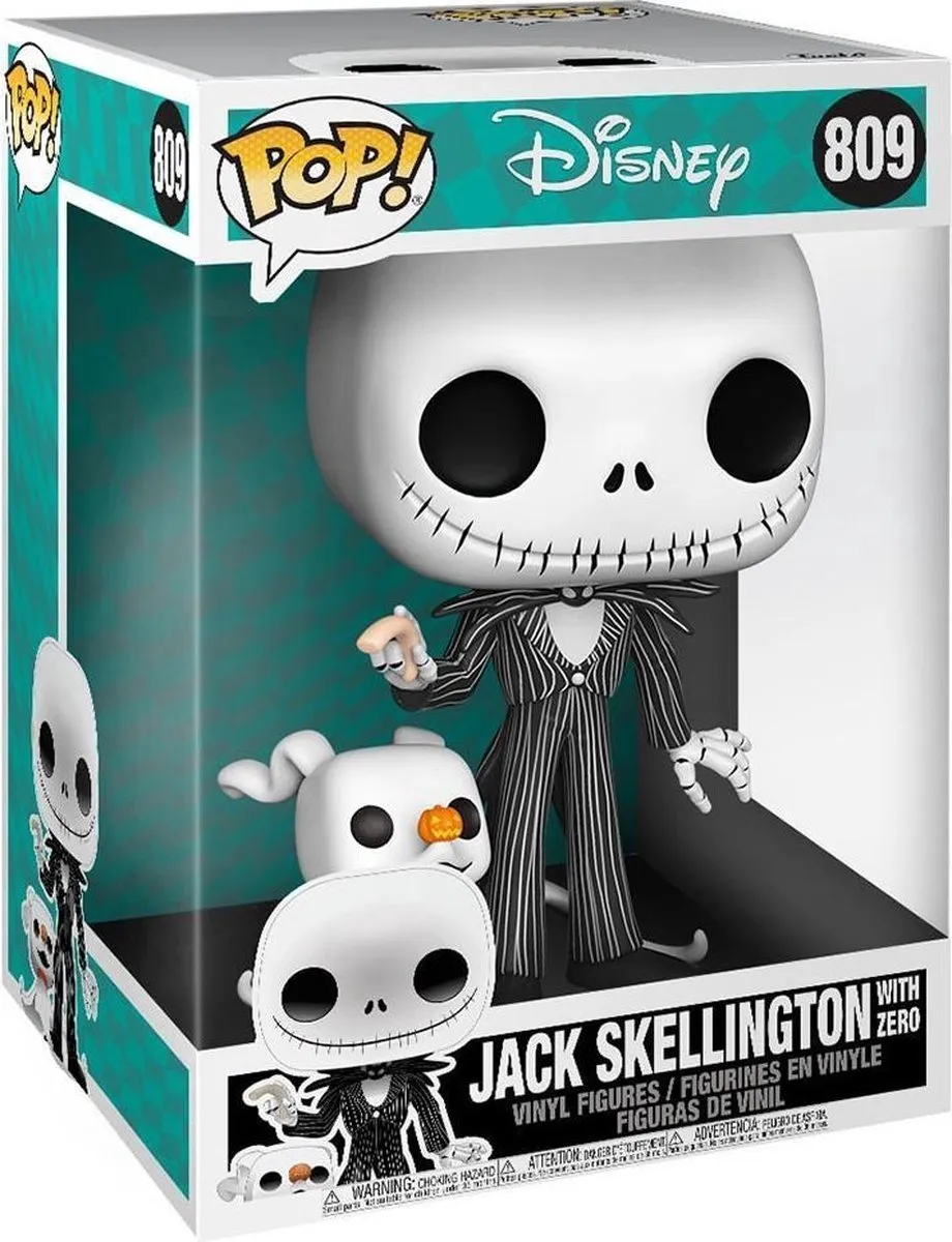 Funko Pop! Disney Jumbo Jack Skellington met Zero - 25cm - Multi