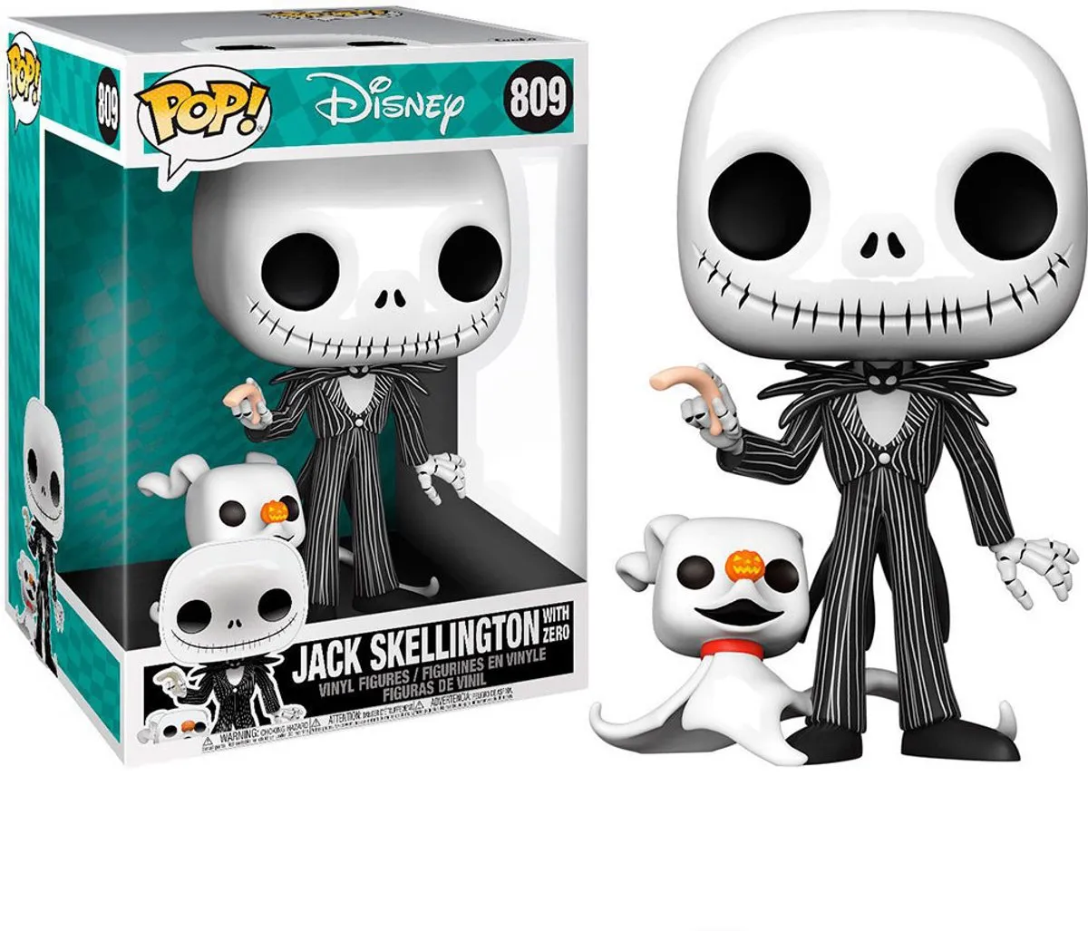 Funko Pop! Disney Jumbo Jack Skellington met Zero - 25cm - Multi