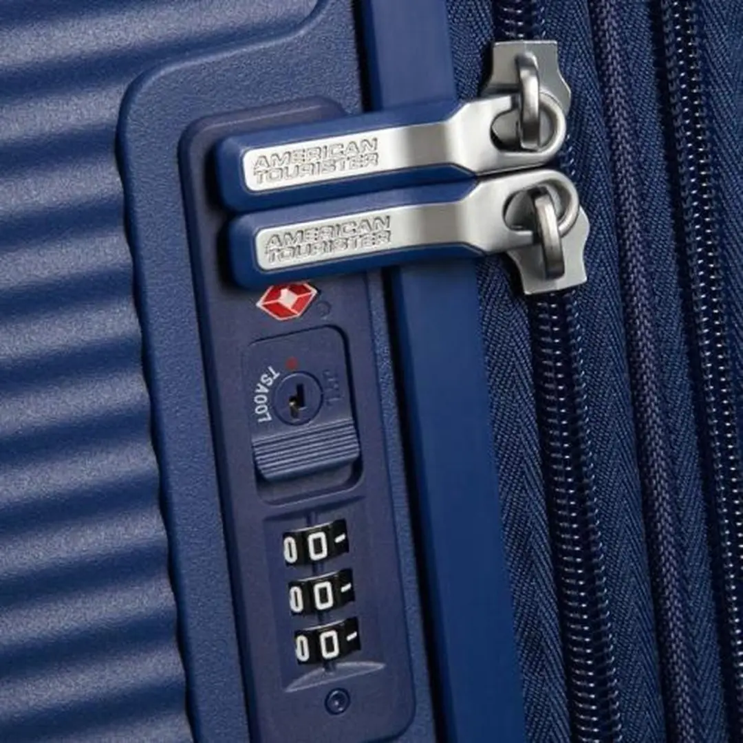 American Tourister Soundbox Spinner 77/28 Koffer - 110L - Blauw - afbeelding 6 van 6