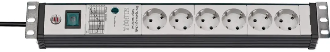 Brennenstuhl Premium-Line 60.000A 6-voudig stekkerdoos - 3m - Zwart/lichtgrijs