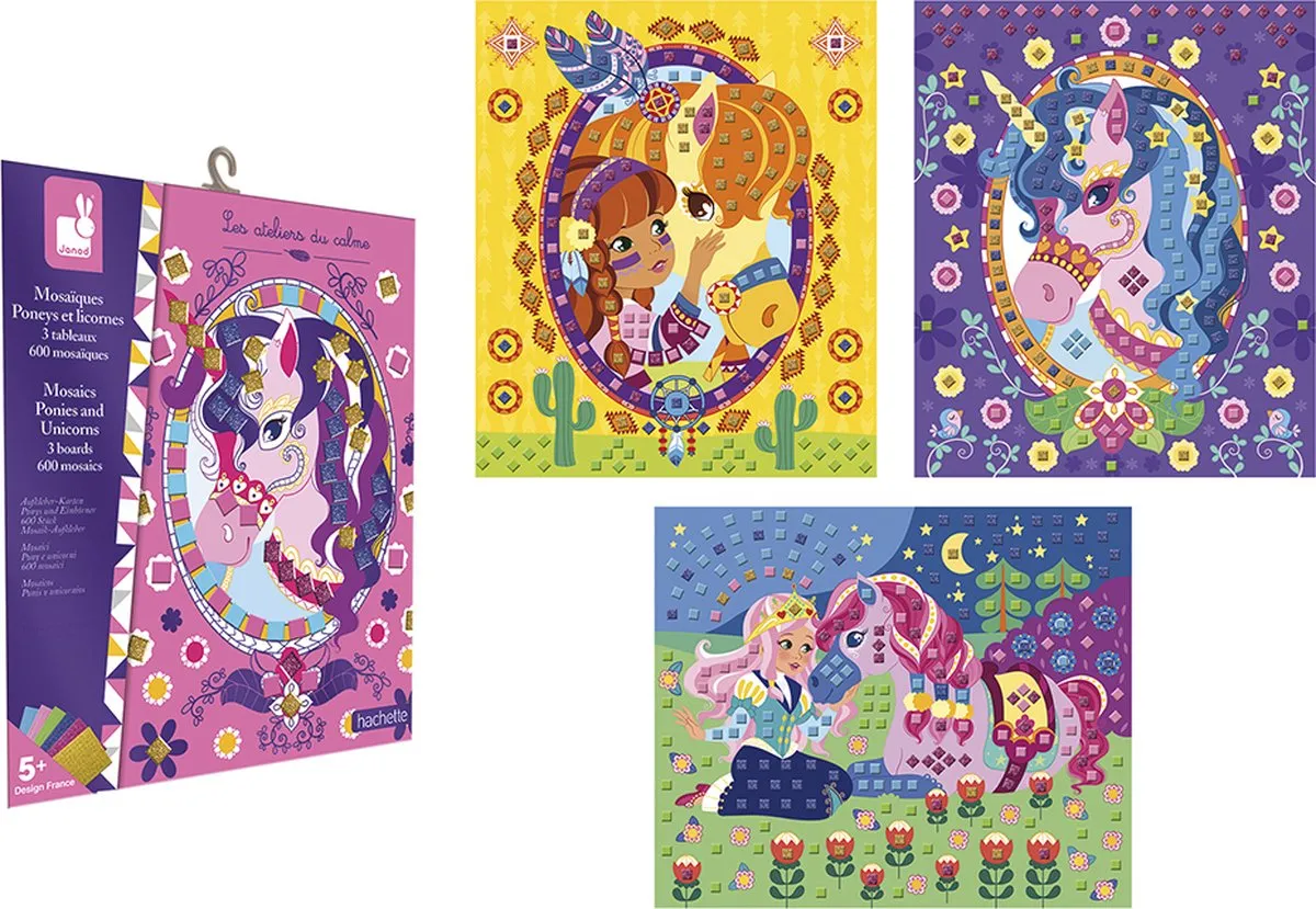 Janod Mozaïek Foamstickers Paarden & Eenhoorns