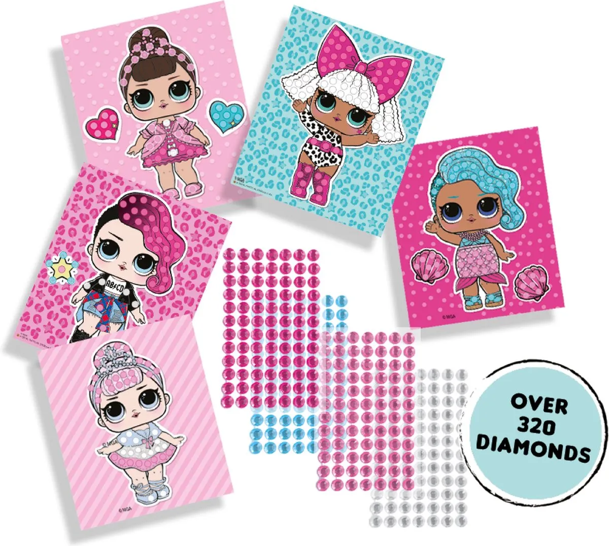 SES Creative L.O.L. Diamond Painting Mozaïek - 5 Kaarten