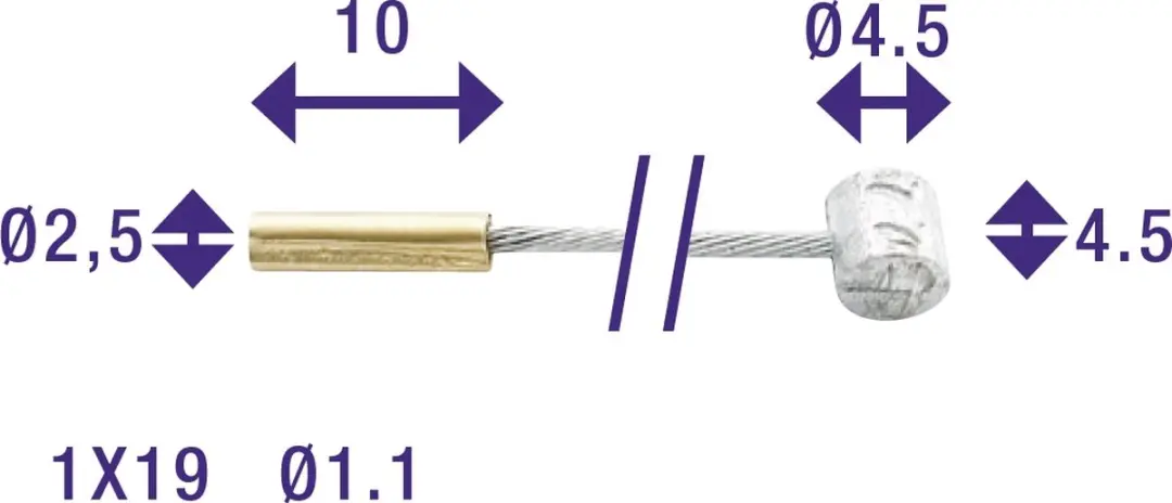 Elvedes Schakelbinnenkabel 2250mm - ø1,25mm - Zilver - afbeelding 3 van 3