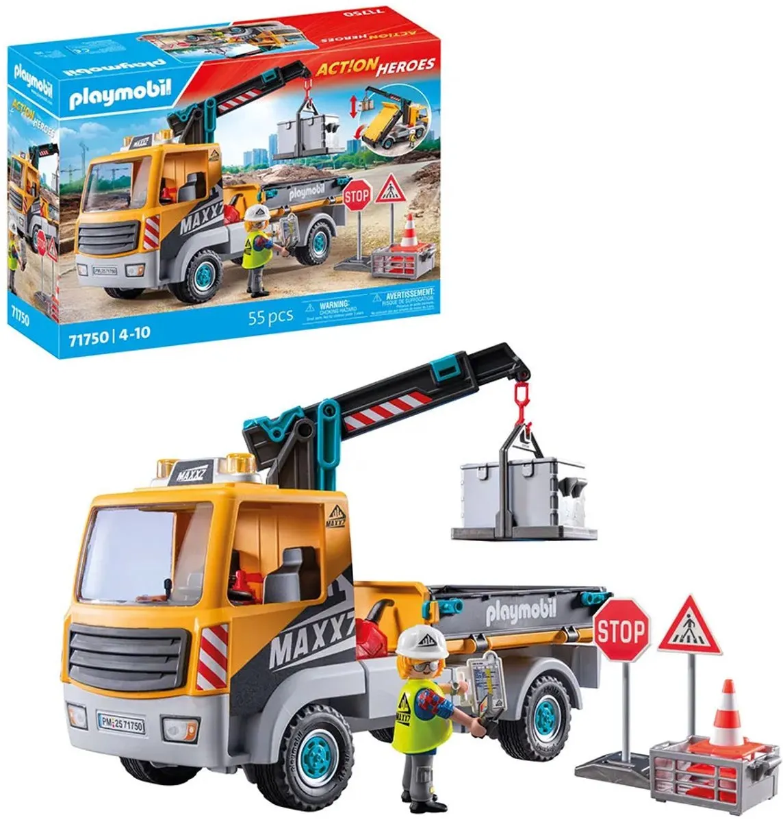 Playmobil Action Heroes Vrachtwagen met kraan 71750