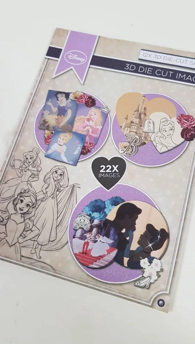 Disney Prinsessen 3D Stansblok - Paars - afbeelding 2 van 2