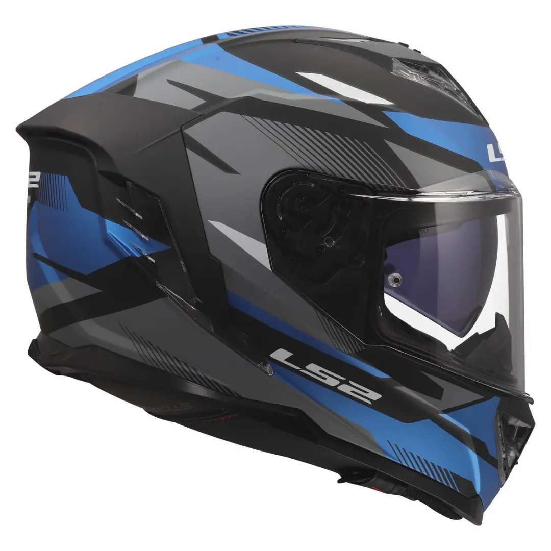 LS2 FF818 Storm III Helm - XXS - Mat Zwart/Blauw