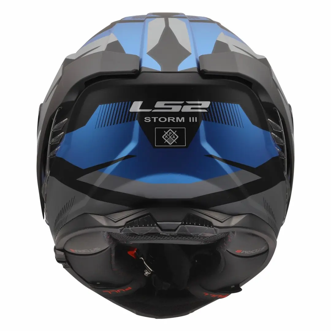 LS2 FF818 Storm III Helm - XXS - Mat Zwart/Blauw