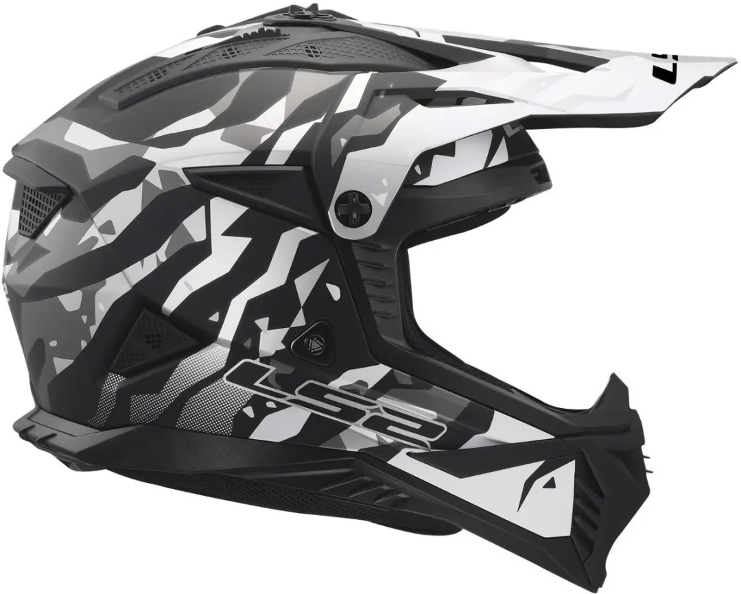 LS2 Fast II Grotesk MX708 Helm - XXL - Zwart/Grijs