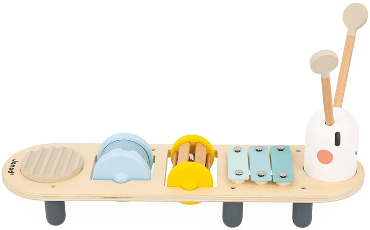 Janod Sweet Cocoon Muziektafel Rups - 5 Geluidsactiviteiten - Multicolor