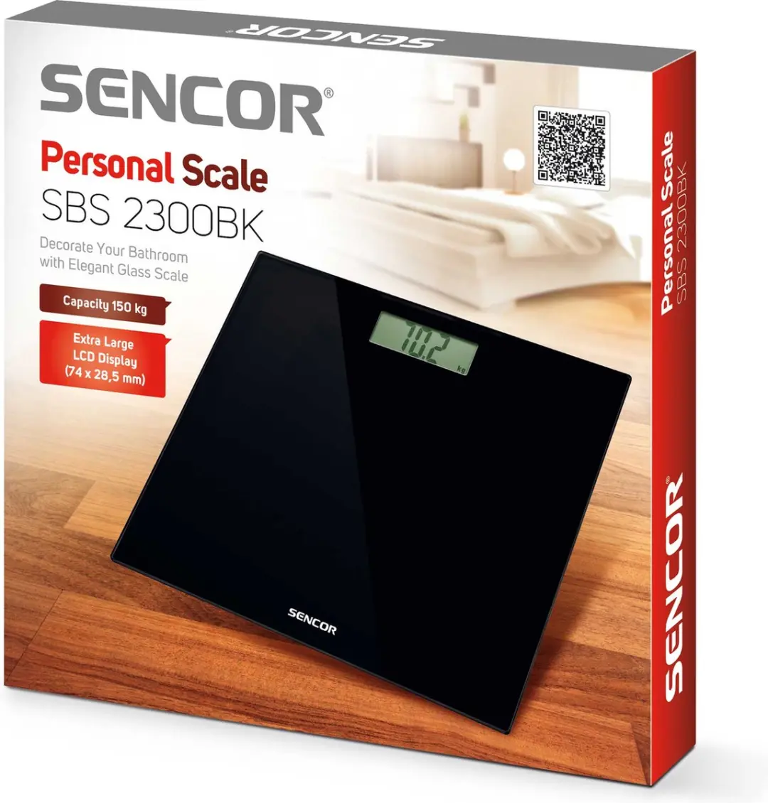 Sencor SBS 2300BK Personenweegschaal - 150 kg - Zwart