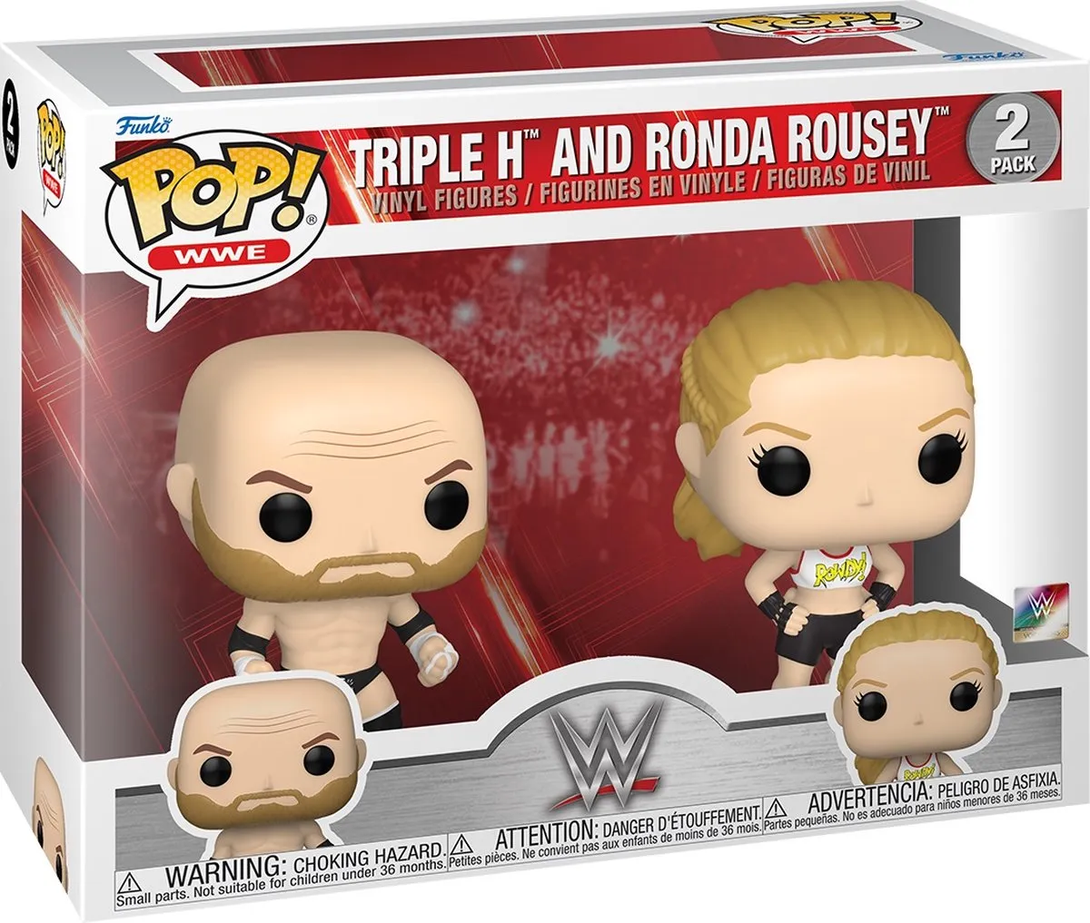 Funko Pop WWE Triple H & Ronda Rousey 70621 - 9,5 cm - Multicolor