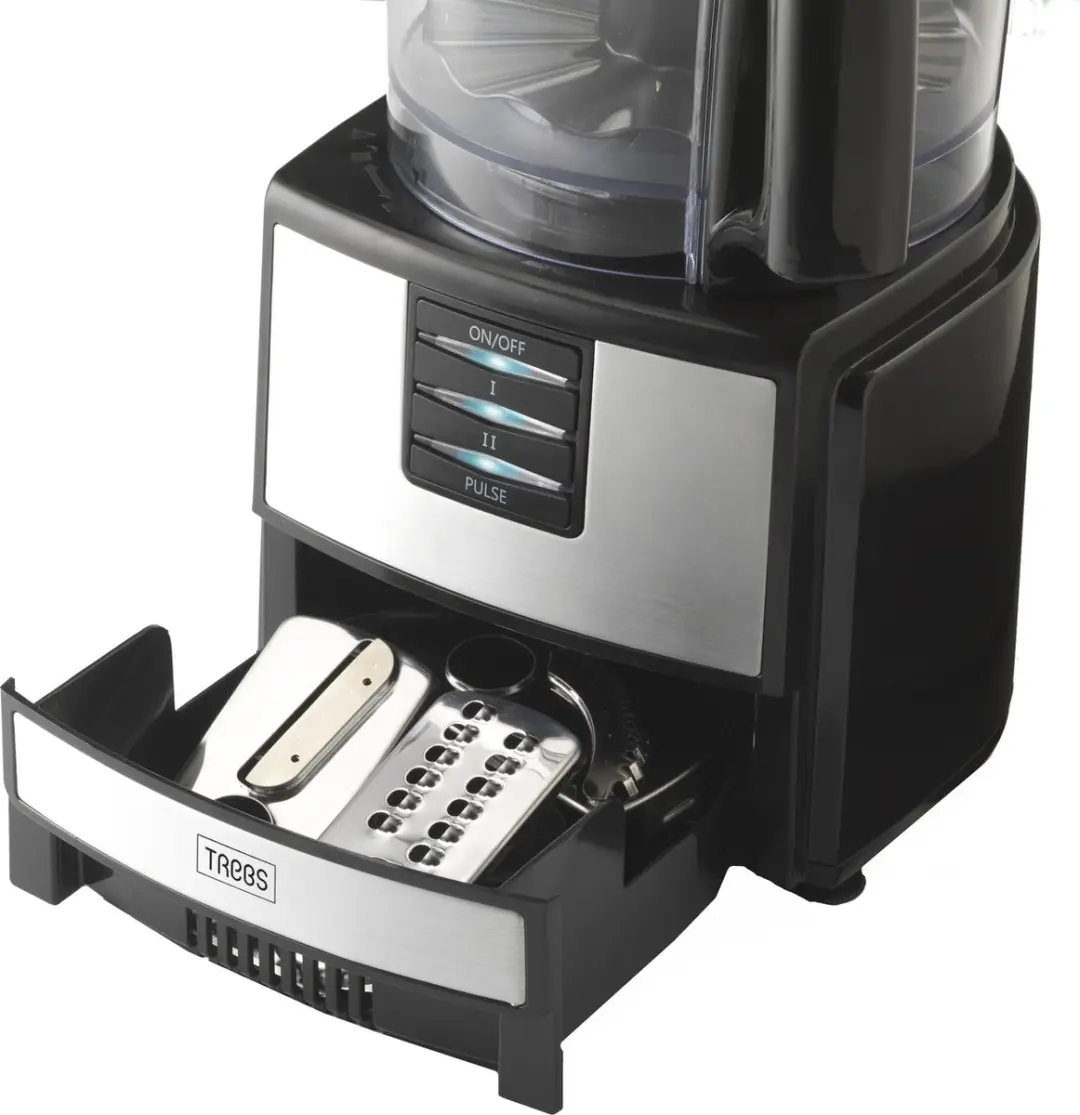 Trebs Keukenmachine 99394 - 2 Snelheden - 1,5L - Zwart RVS - afbeelding 2 van 6