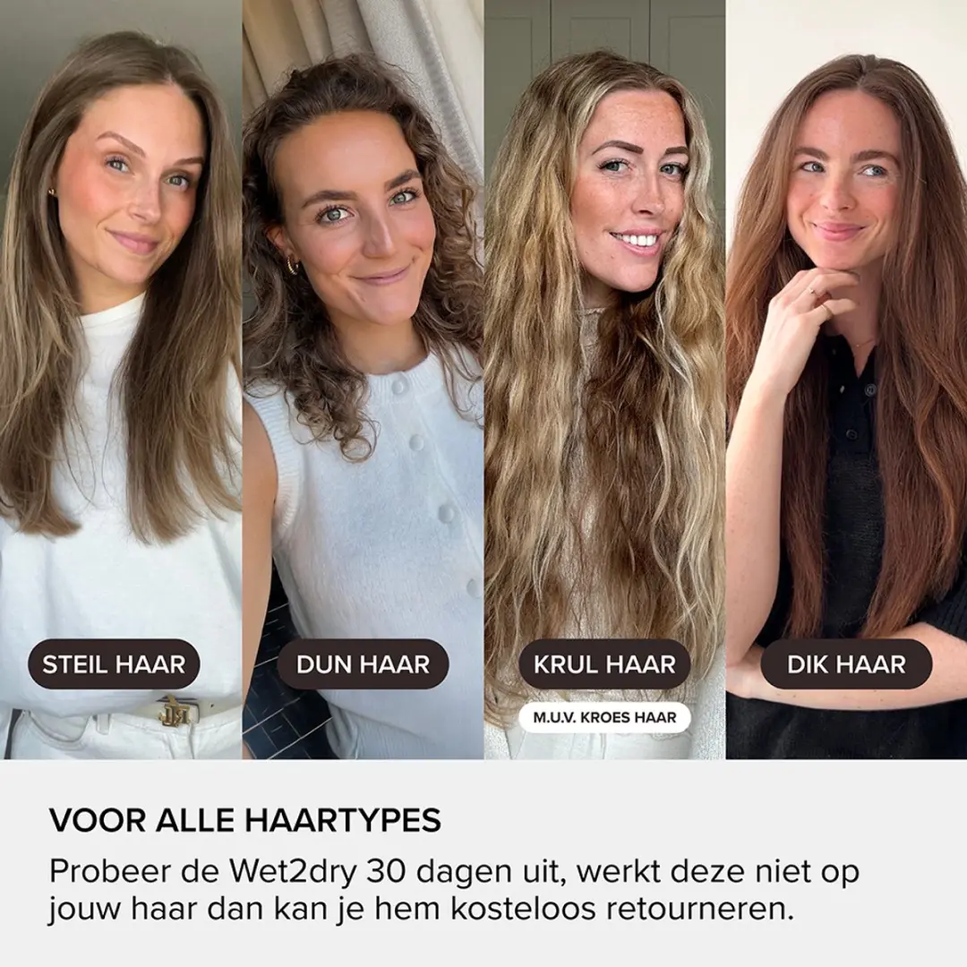 MAE Wet2Dry Airstraight 2-in-1 Föhn & Stijltang - 7 standen - Zwart