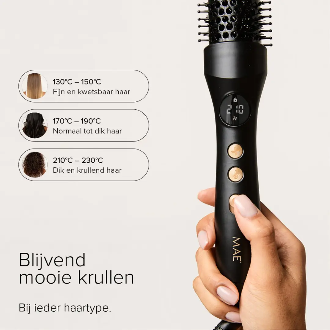 MAE Thermal Brush MTB01 Fohnborstel - 80W - 38mm - Zwart